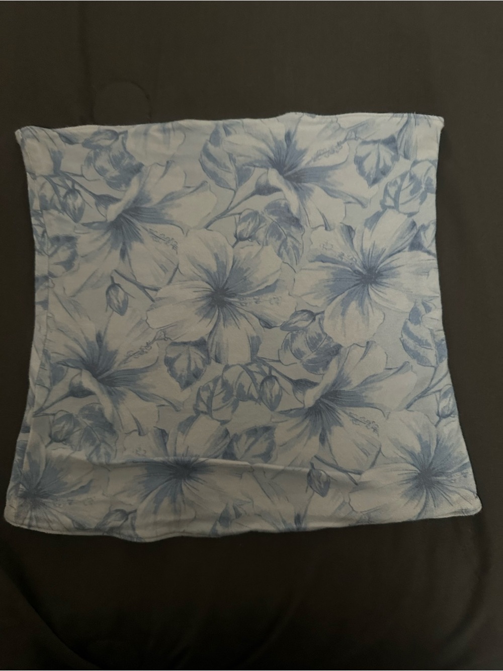 Floral Print Blue and White Strapless Top.
